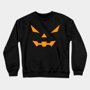 Vampire Halloween Pumpkin Face on Black Background Crewneck Sweatshirt